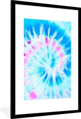 Produktbild von MuchoWow® Gerahmtes Poster Sommer - Krawattenfärbung - Lila 60x90 cm - Poster mit Schwarzem Bilderrahmen Wandposter Rahmen Foto Bilder - Dekoration - Wandposter Wohnzimmer - Hochwertig
