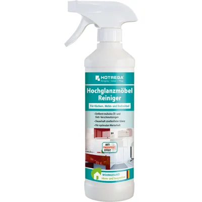 Produktbild von HOTREGA Hochglanzmöbel Reiniger 500 ml, Möbelreiniger, streifenfrei, Anti-Fingerprint
