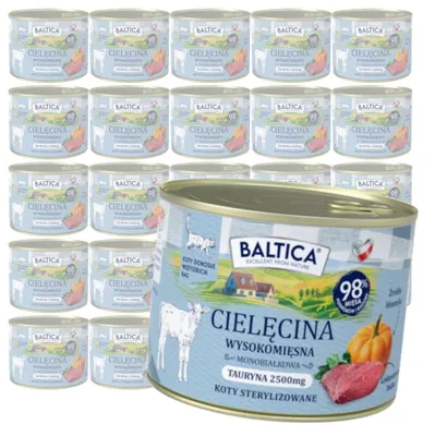 Zdjęcie produktu dla Baltica Smaki Regionów Cielęcina 24x185g Bezzbożowa Mokra Karma Dla Kotów Sterylizowanych