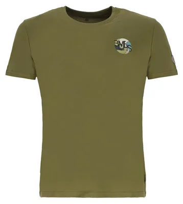 Produktbild von Baumfuchs Herren T-Shirt mit Logo-Brustprint - Kurzarm-Shirt aus Baumwolle mit Rundhalsausschnitt in Oliv Größe L