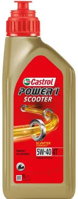 Produktbild von CASTROL Power 1 Scooter 4T für 5W-40 1 Liter Motoröl Motorenöl Synthetisch Öl Motorradöl Motorbike