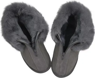 Zdjęcie produktu dla Kapcie ze skóry jagnięcej - ALASKA GREY - Rozmiar buta: EUR 36