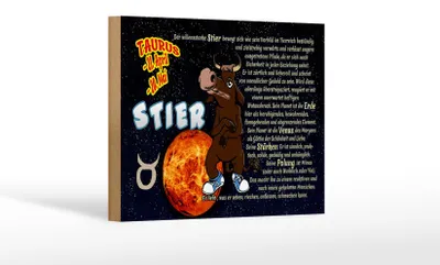 Produktbild von Holzschild Sternzeichen 18x12cm Stier Planet Venus