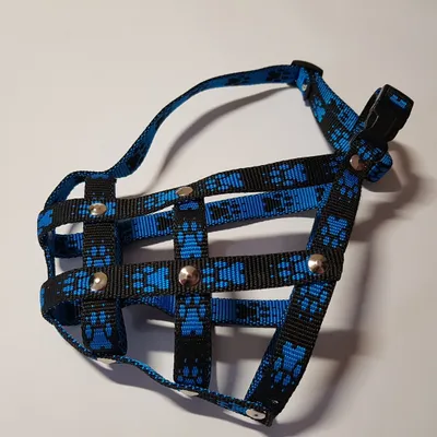 Produktbild von Palkar-Maulkorb aus Nylon für große Boxer. 4 schwarz-blau