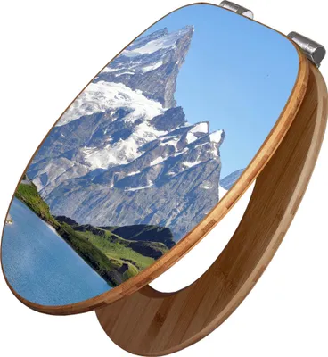 Produktbild von banjado Design WC Sitz Bambus Absenkautomatik -Alpen - Toilettendeckel mit Absenkautomatik Holz/hochwertiger Bambus Klodeckel/WC-Sitz für alle gängigen Toiletten [TDB2 10089]