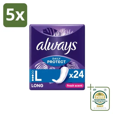 Produktbild von 5 x Always Inlegkruisjes Long Fresh Scent - Vorratspackung - 5 Stücke