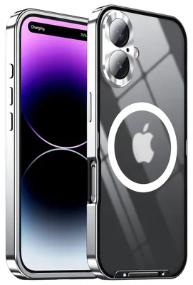 Immagine prodotto di Per Apple iPhone 16 Magnetic Magsafe Metal Design Cover protettiva argento
