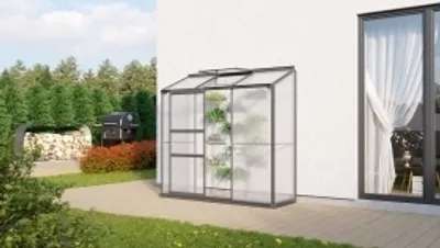 Produktbild von Vitavia Anlehn-Gewächshaus "Styx 1300" schwarz 1,3 m² 4 mm HKP