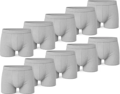 Produktbild von Herren Boxer Shorts Set – Baumwolle, Grau-Meliert XL 10