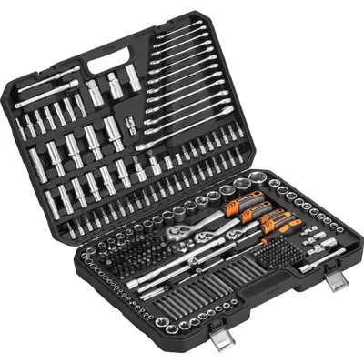 Produktbild von KRAFT&DELE | Steckschlüsselsatz, 300-teilig, Werkzeugkoffer mit Stecknuss, Bits, Verlängerungen und Adaptern für Auto Reparatur, Heimwerker