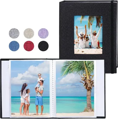 Zdjęcie produktu dla Album fotograficzny Vienrose Klein 10x15 zdjęć 2 opakowania lniana okładka, wsuwany album 26 stron 52 zdjęcia, dzieła sztuki pocztówki