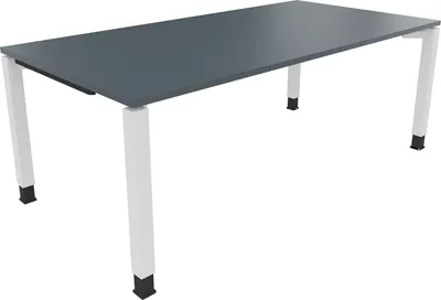 Produktbild von Schreibtisch Vierfuß Quadratrohr B2000xT1000xH680-820 ws/Lavagrau