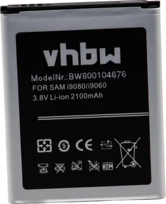 Produktbild von vhbw Akku kompatibel mit Samsung Galaxy GT-i9082, GT-i9080, Grand, Grand Duos, GT-I9082I, GT-I9128 Handy Smartphone Telefon (2100 mAh, 3,8 V, Li-Ion)