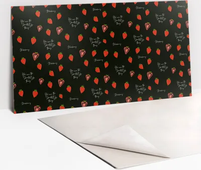 Produktbild von Dekorative PVC Wandpaneele - Küchenpaneele Rückwand hart Innenwand - 100 x 50 - Erdbeeren