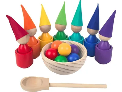 Produktbild von 2Kids Toys Regenbogenpuppen mit Bällen (7 Farben)
