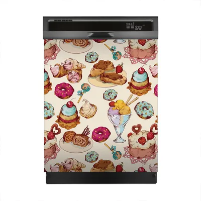 Produktbild von Aufkleber sticker 60x70 cm Dekorative folie Spülmaschine - Süßigkeiten Bäckerei Gebäck