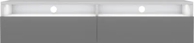 Produktbild von Selsey Rednaw - TV-Schrank mit zwei Schubladen, Mattweiß / Hochglanz Grau, 140 cm