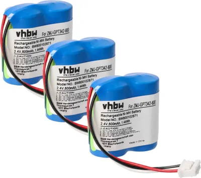 Produktbild von vhbw 3x Akku Ersatz für CP51 für schnurlos Festnetz Telefon (600 mAh, 2,4 V, NiMH) Grün