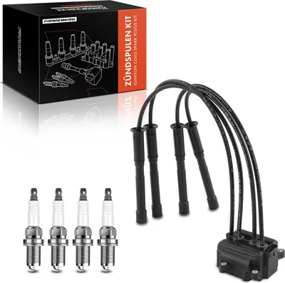 Image de Frankberg 1x Bobine d'allumage+4x Bougie d'allumage pour Dacia Logan II MCV Sandero Renault Clio III Grandtour Fourgon/Hayon