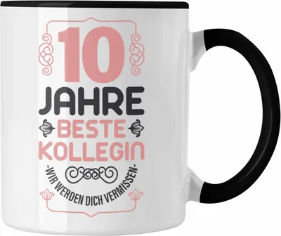 Produktbild von Trendation - 10 Jahre Kollegin Jubiläum Geschenk Idee (Schwarz)