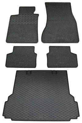 Rigum Gummi Fußmatten + Kofferraumwanne im Set für 5er BMW G31 Touring, schwarz