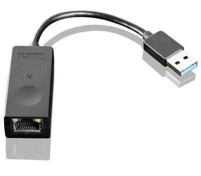 Produktbild von Lenovo ThinkPad USB 3.0 Ethernet Adapter, Kabelgebunden, RJ-45, USB, 1000 Mbit/s, Schwarz