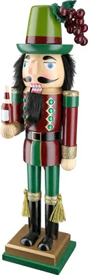 Immagine prodotto di Gilde Figur, Nussknacker, "Weinkenner", Holz, grün, VE 2, L. 8 cm, B. 9 cm, H. 35 cm 27442