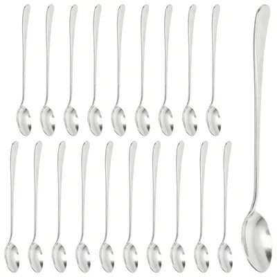 20 Edelstahl Latte-Löffel lang 20 cm für Kaffee & Cocktail