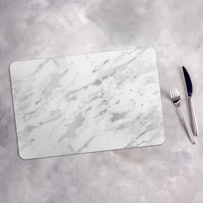 Produktbild von Tischset 4x45x30 cm Platzset Tischmatte Platzmatte Untersetzer - weiss Marmor