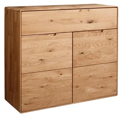 Produktbild von Kommode - 100 x 91 cm - 2 Türen - 1 Schublade - Wildeiche massiv geölt
