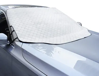 Image de Pare-soleil pliable pour vitres de voiture, protection hivernale avec 3 fermetures magnétiques contre les rayons, le soleil, la poussière, la neige et le gel