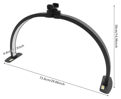 Produktbild von LED Nageltischlampe - Halbmond 38W - 364 LEDs - 10 Stufen Dimmbar - 73,8×38 cm Faltbare Tischleuchte - Schwarz, EU-Stecker