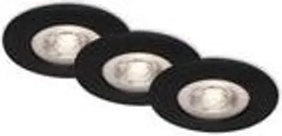 Produktbild von LED Einbauleuchten Dimmbar 3er Set IP44 5 W matt-schwarz Kunststoff Briloner