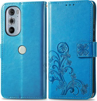 Produktbild von Mobigear Clover  Motorola Edge 30 Pro Hülle Klapphülle Geldbörse - Blau