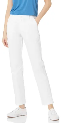 Produktbild von Amazon Essentials Damen Schmal geschnittene Chinohose aus Stretch-Twill mit geradem Bein, Weiß, 38