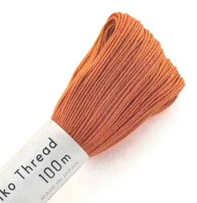 Productafbeelding van Olympus Sashiko garen, katoen, bol, ongeveer 100 meter, kleur 122, pompoenkleurig, gemaakt in Japan
