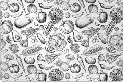 Produktbild von Küchenmatte 150x225 cm Vinylmatte Bodenmatte Dekoration - Gemüse Vegetarisch