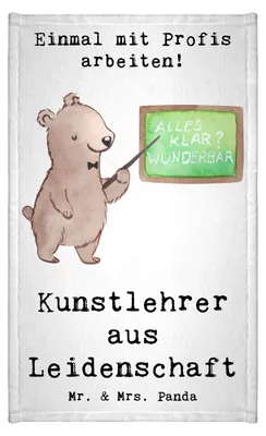 Produktbild von Mr. & Mrs. Panda Handtuch Gäste-WC Kunstlehrer Leidenschaft - Weiß - Geschenk, Klein, Kunstschule, Spruch, Lustig, gäste wc, Kleines, Gästetuch, Gästehandtuch 30x50
