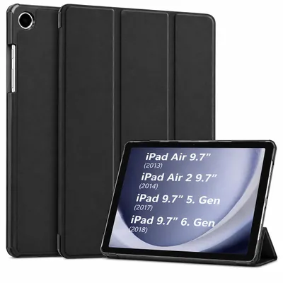 Produktbild von Hülle für Apple iPad Air / Air 2 9.7" (2013/2014) & iPad 9.7" (2017/2018) 5. / 6. Generation Case Smart Cover Etui Tasche Wake Up Sleep - SCHWARZ, KI-generiertes Bild
