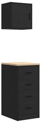 Immagine prodotto di vidaXL Armadi da garage 2 pezzi in legno nero