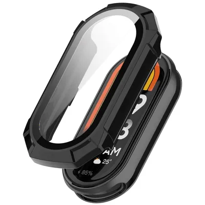Immagine prodotto di Per Xiaomi Smart Band 9 Custodia Smart Watch in plastica PC + vetro duro protettivo nero