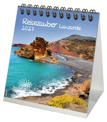 Produktbild von Reisezauber Lanzarote Tischkalender 10x10cm für 2027 Arrecife Reise Urlaub Strand Spanien - Seelenzauber