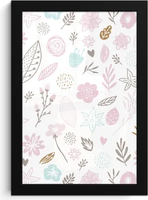 Produktbild von MuchoWow® MuchoWow® Gerahmtes Poster Blumen - Design - Kinder - Rosa - Baby - Kind 20x30 cm - Poster mit zchwarzem Bilderrahmen - Drucken - Bilder Poster im Rahmen