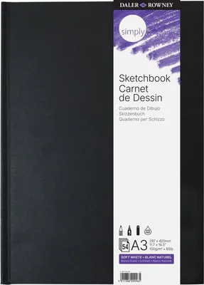 Obrázok produktu pre Daler Rowney Simply Sketchbook Simply Skicár 54 A3 100 g Black