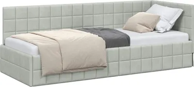 Obrázek produktu pro vidaXL Rohový rám postele s čelem světle šedý 80 cm x 200 cm sametový