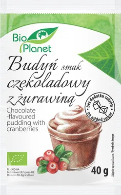 Zdjęcie produktu dla BUDYŃ O SMAKU CZEKOLADOWYM Z ŻURAWINĄ40 g -PLANET