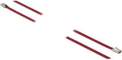Immagine prodotto di DELOCK Edelstahlkabelbinder L 500 x B 4,6 mm rot 10 Stück