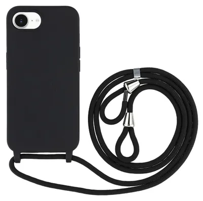 Produktbild von iPhone 16e / 17e Hülle - Coverup Silikon Back Cover mit Handykette - Schwarz