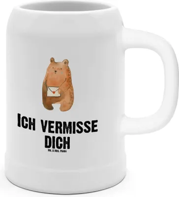 Produktbild von Mr. & Mrs. Panda Seidel Bär Liebesbrief - Weiß - Geschenk, Krug, Liebeskummer, Freundin, Steinkrug, Freund, Teddybär, Keramikkrug, Steinbierkrug, Vermissen, Humpen