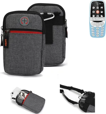Produktbild von K-S-Trade Holster Gürtel Tasche kompatibel mit Nokia 3310 4G Handy Tasche Schutz Hülle grau Zusatzfächer 1x